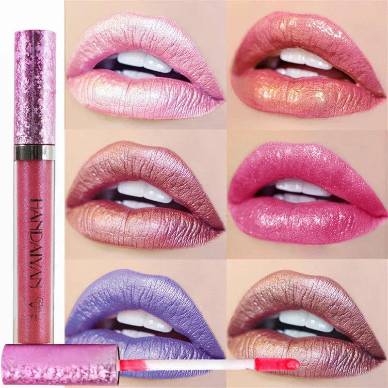 6 Colors Waterproof Nude Pink Glitter Lipstick Makeup Long Lasting Velve Red Mermaid Sexy Shimmer Lipsticks Cosmetics Beauty - GSINAS.com