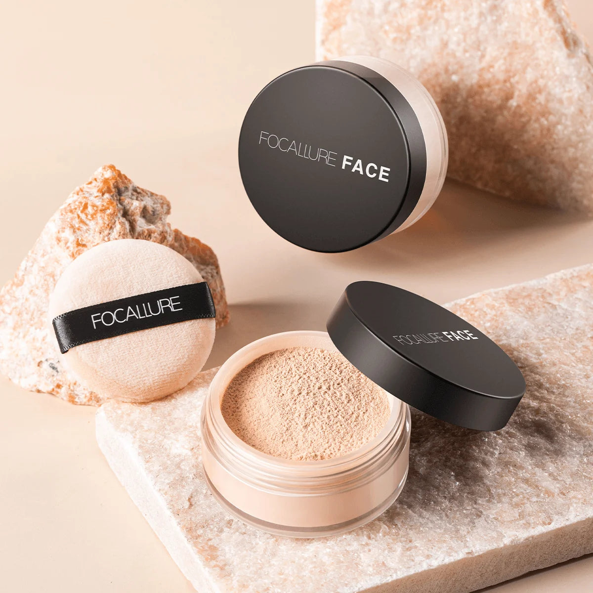 FOCALLURE 9 Colors Face Makeup Brighten Oil Control Long lasting Loose Powder Waterproof Mineral Make Up Setting Powder - GSINAS.com