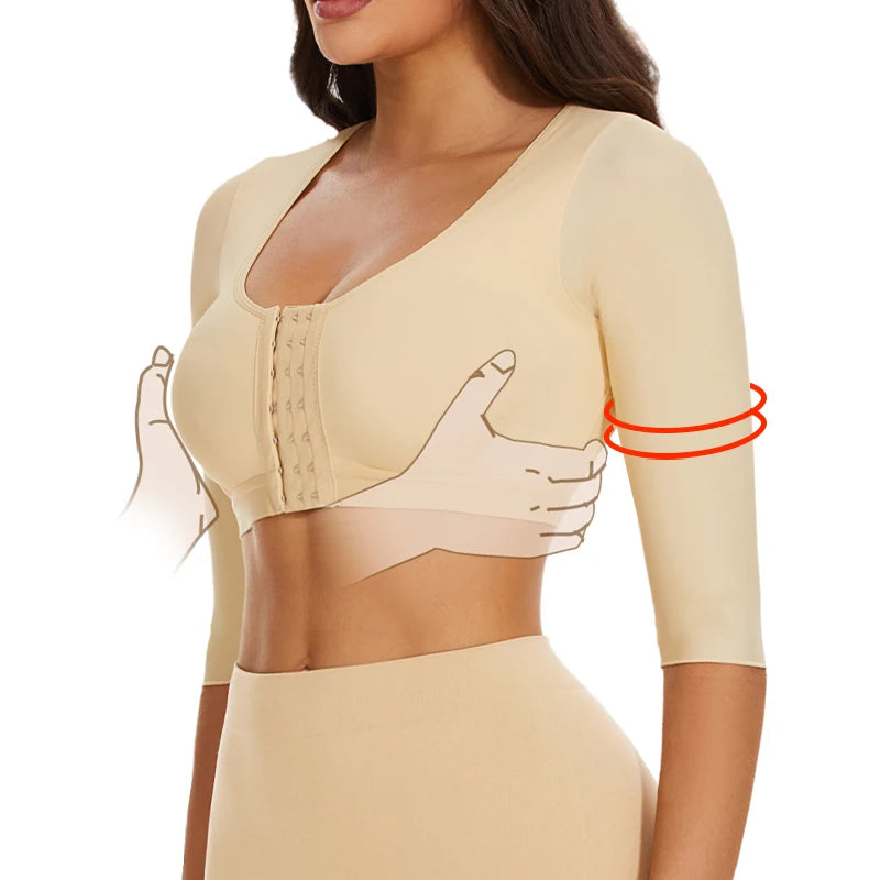 Arm Control Post Surgery Shaper Top - Compression Body Shaping with Front Closure Bra.