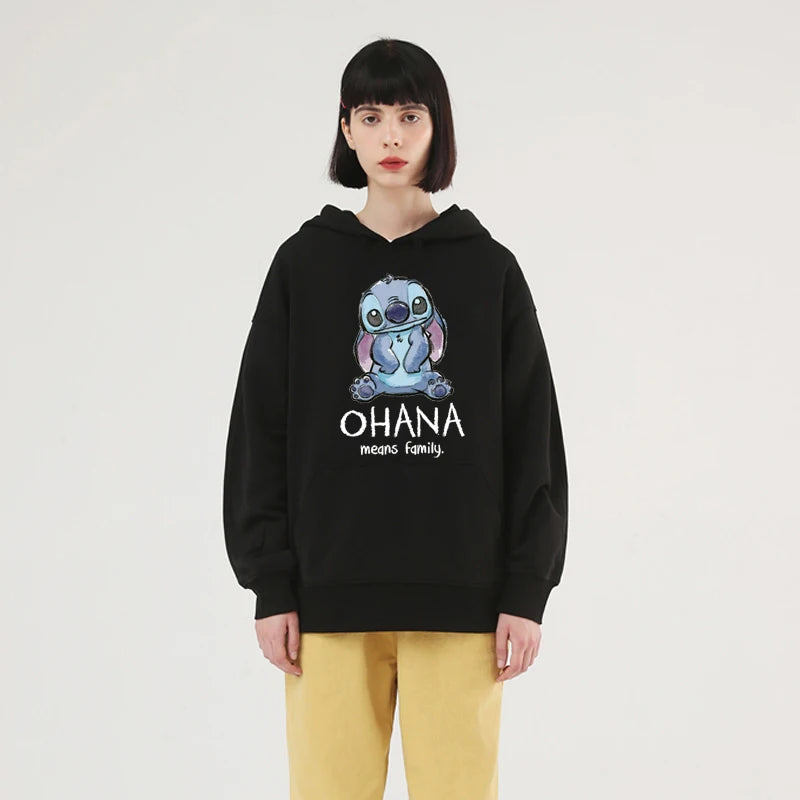 Disney Stitch Hoodies Women Harajuku Pullovers Cute Casual Tops O-Neck - GSINAS.com