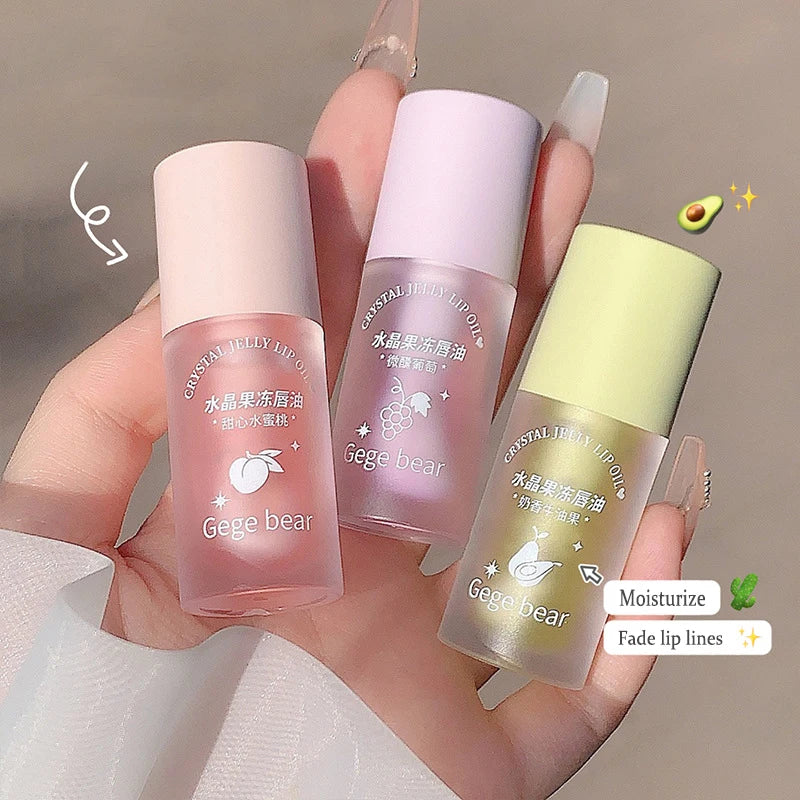 Crystal Jelly Lip Oil Hydrating Plumping Lip Gloss Coat For Cute Makeup Lipsticks Tinted Clear Serum Fruit Lip Balm Cosmetics - GSINAS.com