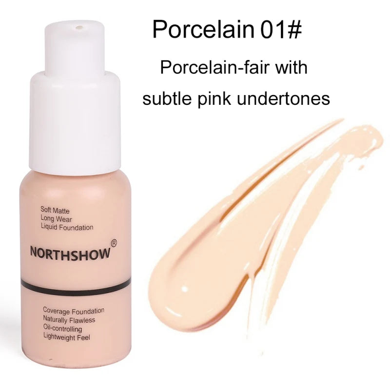 Soft Matte Liquid Foundation Light Cream Long Lasting Waterproof Face Makeup Full Coverage Natural Oil Control Concealer - GSINAS.com