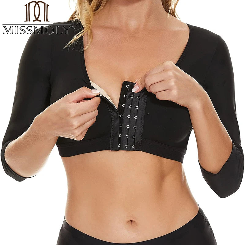 Arm Shaping Compression Tops - Slimming Half Sleeves with Post Surgery and Posture Support.