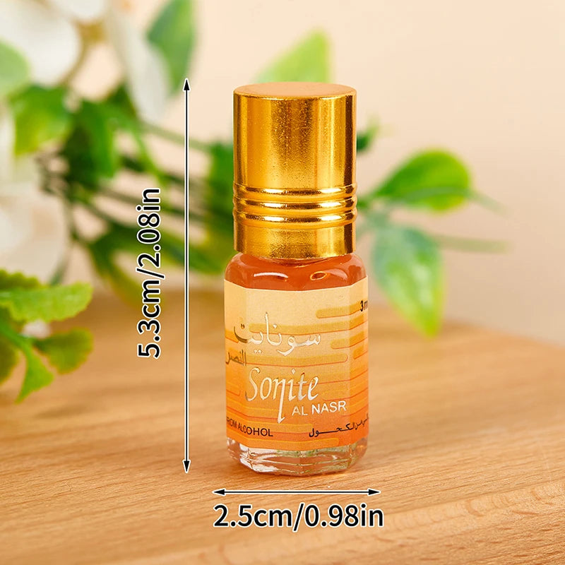 3ML Muslim Roll On Essential Oil Perfume Floral Notes Lasting Fragrance Women Men Alcohol Free Perfumes Body Deodorization