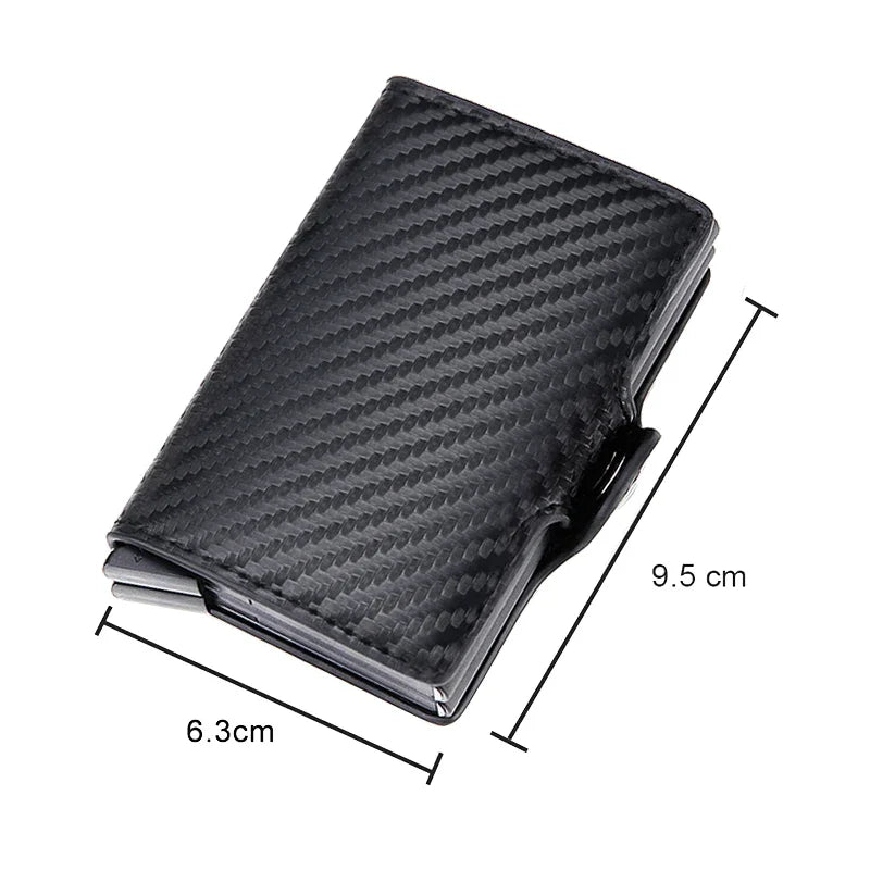 Rfid Blocking Protection Men id Credit Card Holder Wallet Leather Metal Aluminum Business Bank Card Case CreditCard Cardholder - GSINAS.com