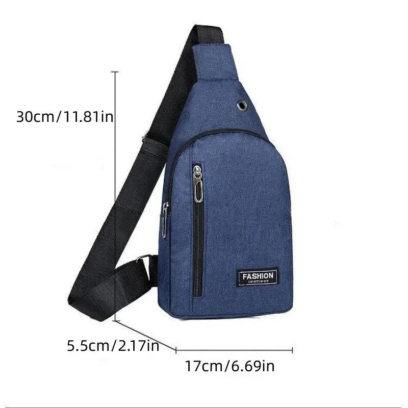 Chest Bag New Men Simple Nylon Fashion Waterproof One Shoulder Crossbody Bag Casual Sports Men Outdoor Trend Bag - GSINAS.com