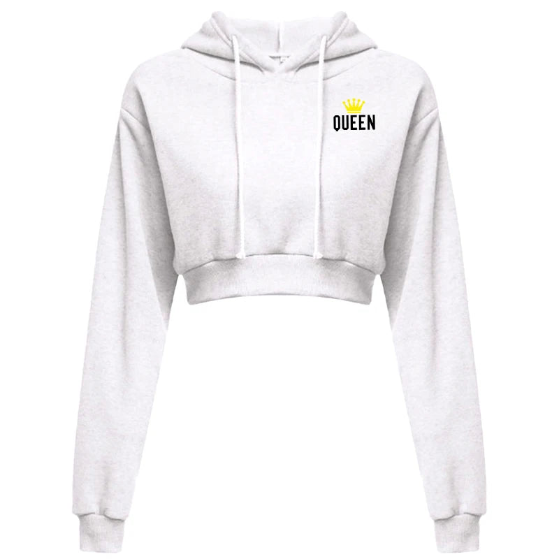 New Fashion Women's Hoodie Sweatshirt Short Top Sports Pullover Hoodie Women's Autumn and Winter Clothing Short Top Hoodie