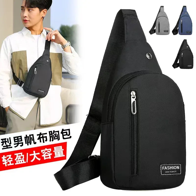 Chest Bag New Men Simple Nylon Fashion Waterproof One Shoulder Crossbody Bag Casual Sports Men Outdoor Trend Bag - GSINAS.com