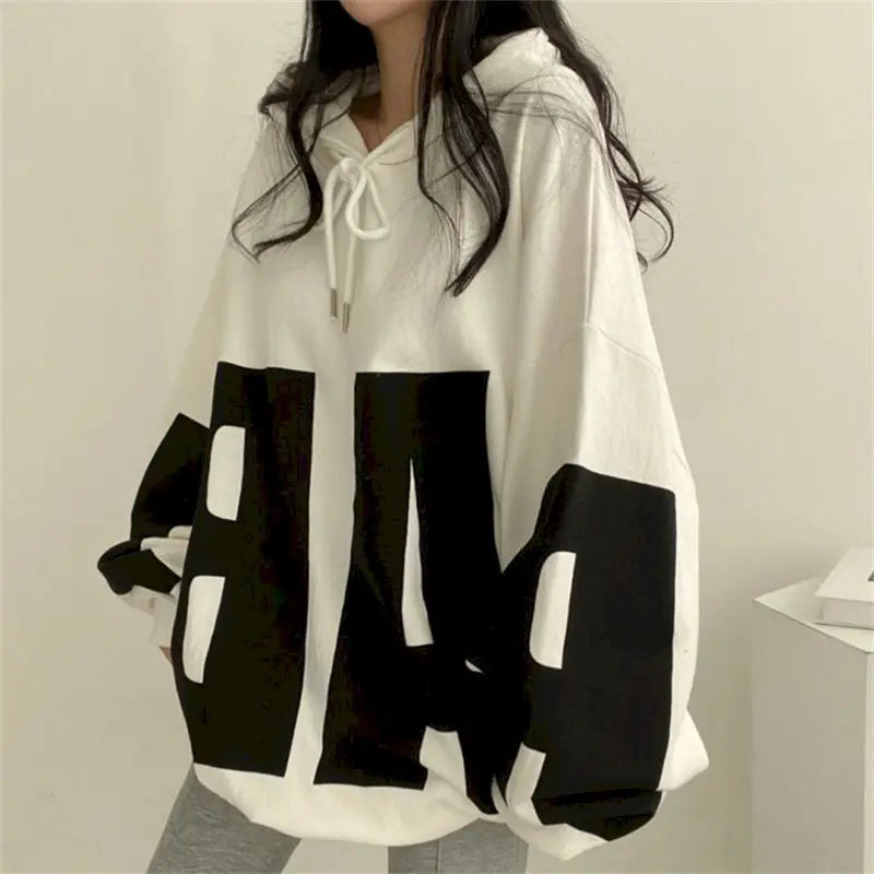 Fashion Letter Printing Hoodies Women 2024 Spring Summer Thin Street Sports Loose Large Size Casual Hooded Pullover Womens Tops