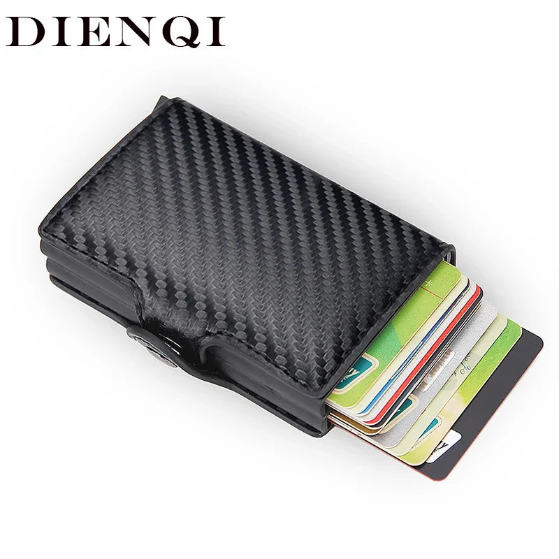 Rfid Blocking Protection Men id Credit Card Holder Wallet Leather Metal Aluminum Business Bank Card Case CreditCard Cardholder - GSINAS.com