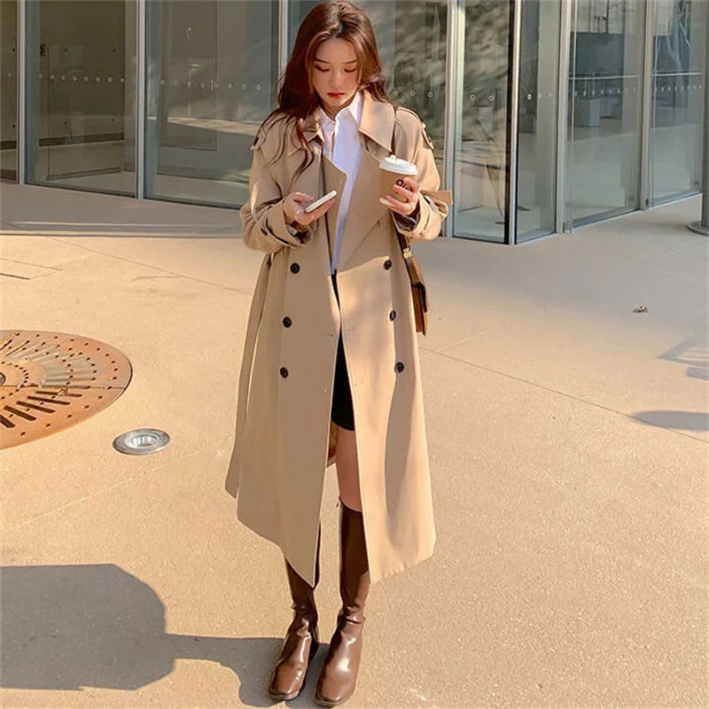 Streetwear Loose Trench Coat - Midi Length Fashion for Women