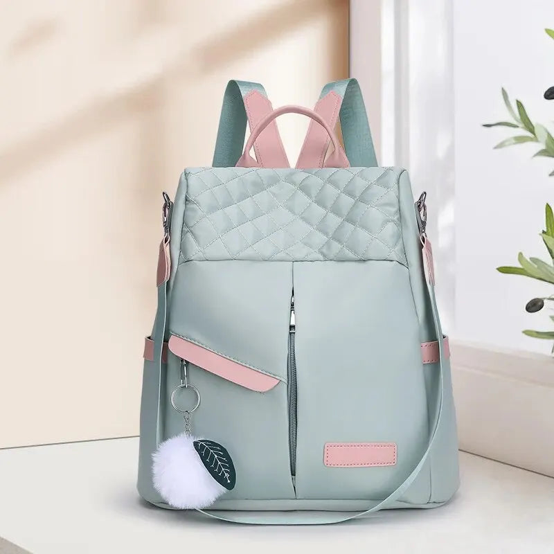 Casual Oxford Cloth Backpack Purse Anti-theft Travel Schoolbag Multifunctional Two-way Shoulder Bag - GSINAS.com