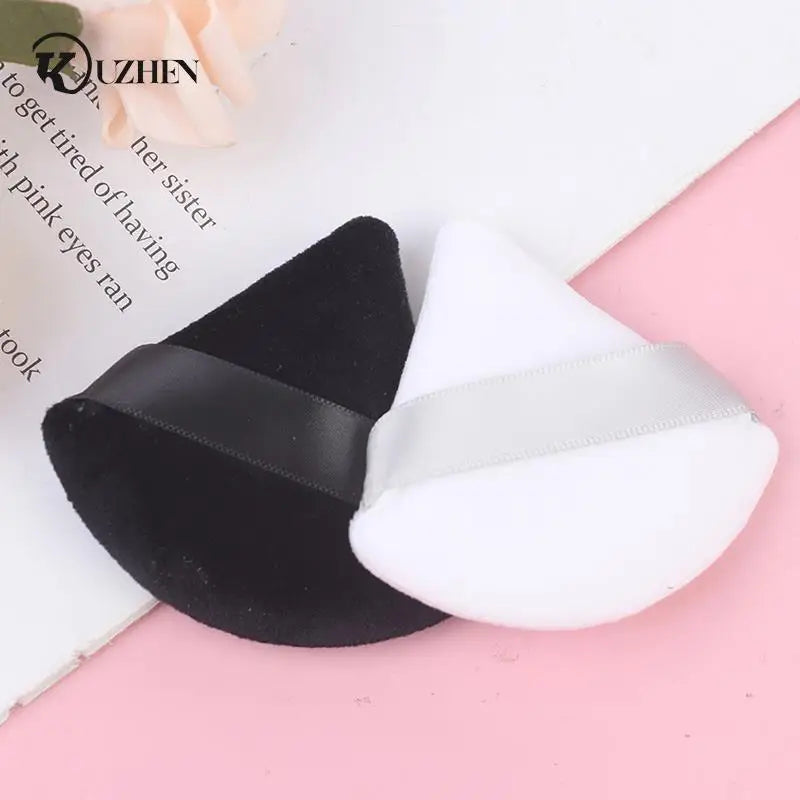 Triangle Velvet Powder Puff Flours Mini Face Makeup Sponge Cosmetics Soft Cotton Face Powder Puff Washable Lightweight - GSINAS.com