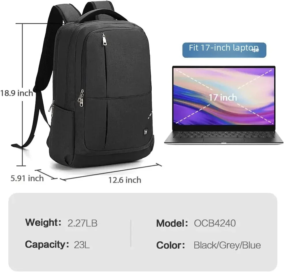 OIWAS 17 Inch Laptop Backpack With USB Charging Men's Backpacks Large Capacity Business Daypack Bookbag For Women Teenage Travel - GSINAS.com