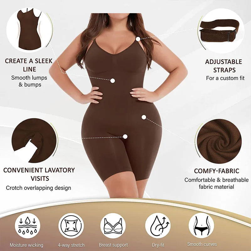 Low Back Seamless Body Shaper with Thigh Slimming and Backless Design. - GSINAS.com