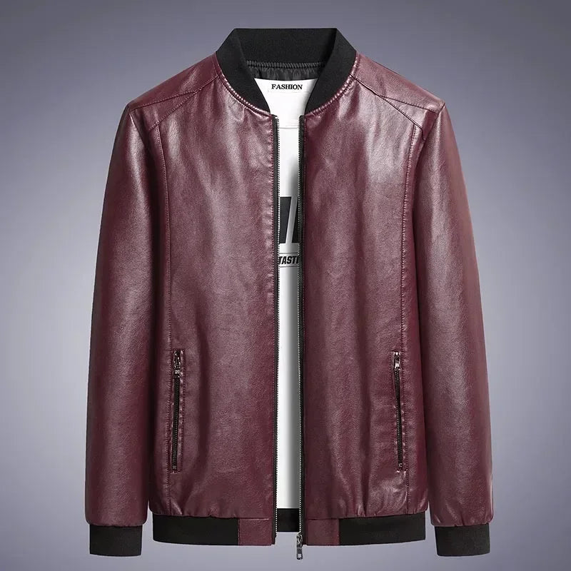 Autumn New Men's Korean Fashion Sheepskin Leather Coat: Trendy Casual Slim Fit Jacket"