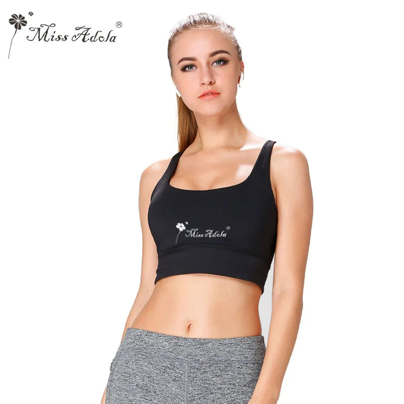 Women's Yoga Short Tank crop Top with Black Solid Sports Fitness ventilate Backless Brazilian tracksuit sportset - GSINAS.com