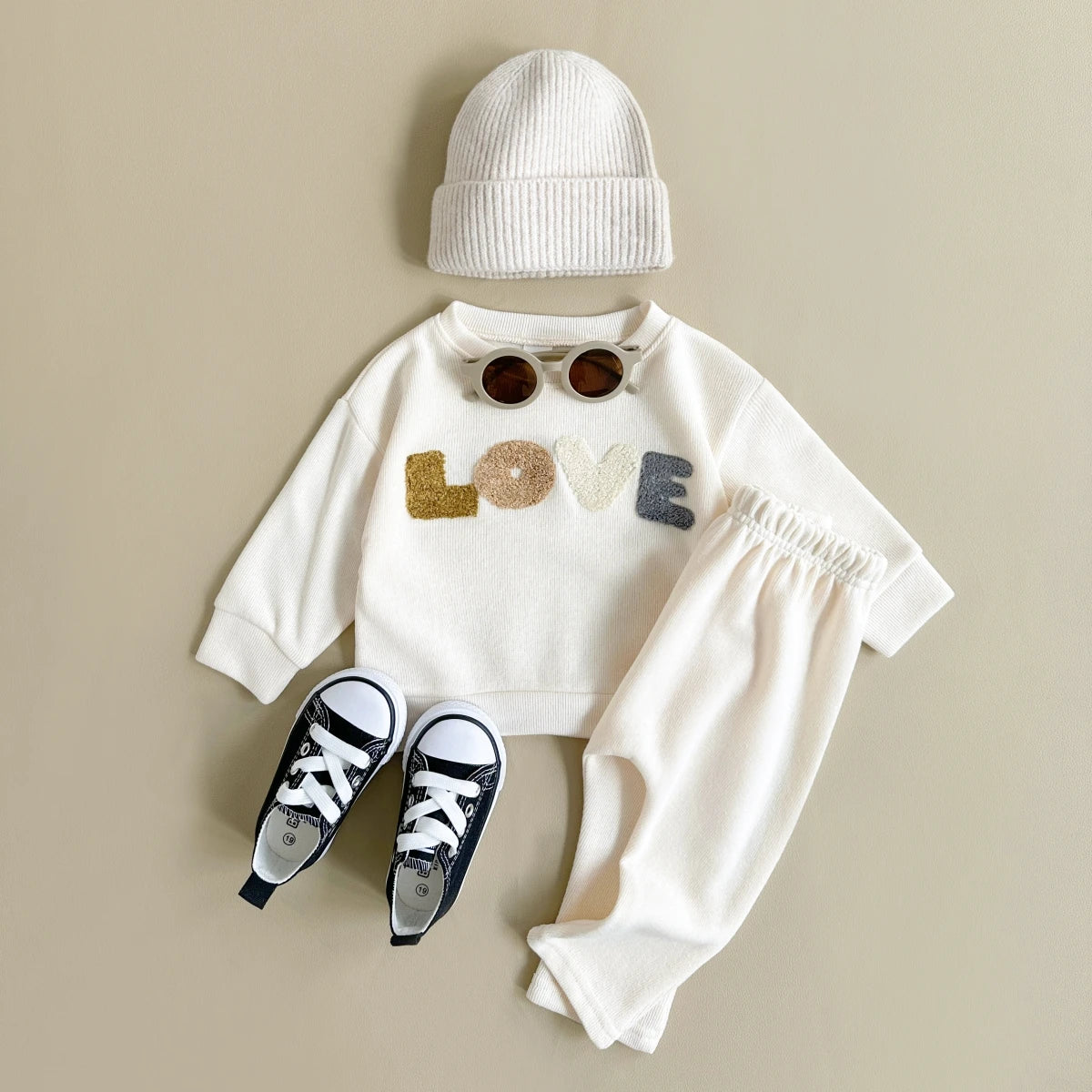 2024 NEW Newborn Baby Girl Boy Outfits Baby Clothes Letter LOVE Embroidery 2PCS Kids Clothings Sets Spring Autumn - GSINAS.com