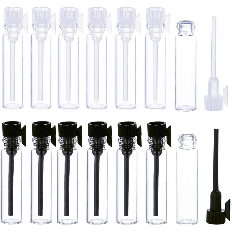 50Pcs 1ml/2ml/3ml Empty Mini Glass Perfume Small Sample Bottles With Rod Cap Laboratory Liquid Fragrance Test Tube Trial Bottle