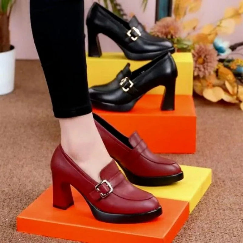 Women's Autumn New PU Leather Sexy Pointed High Heels Women's Casual Comfortable Dress - GSINAS.com