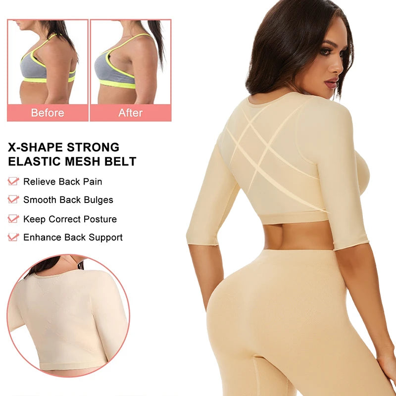 Arm Control Post Surgery Shaper Top - Compression Body Shaping with Front Closure Bra. - GSINAS.com