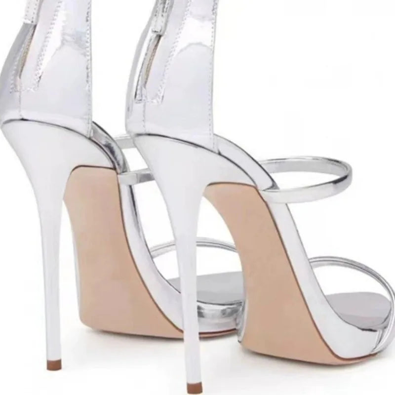 Women's Summer New Sexy Stiletto Heels Sandals Fashion High-quality Banquet Zipper Strap Combination High Heels - GSINAS.com