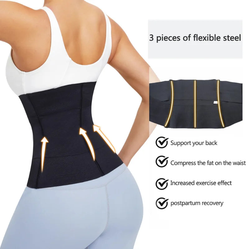 Waist Trainer Wrap Bandage Belt - Flat Tummy Cincher with Body Shaper and Postpartum Support for a Slim Waistline.