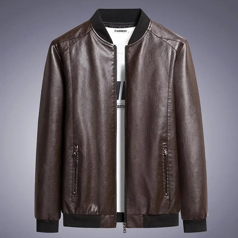 Autumn New Men's Korean Fashion Sheepskin Leather Coat: Trendy Casual Slim Fit Jacket"