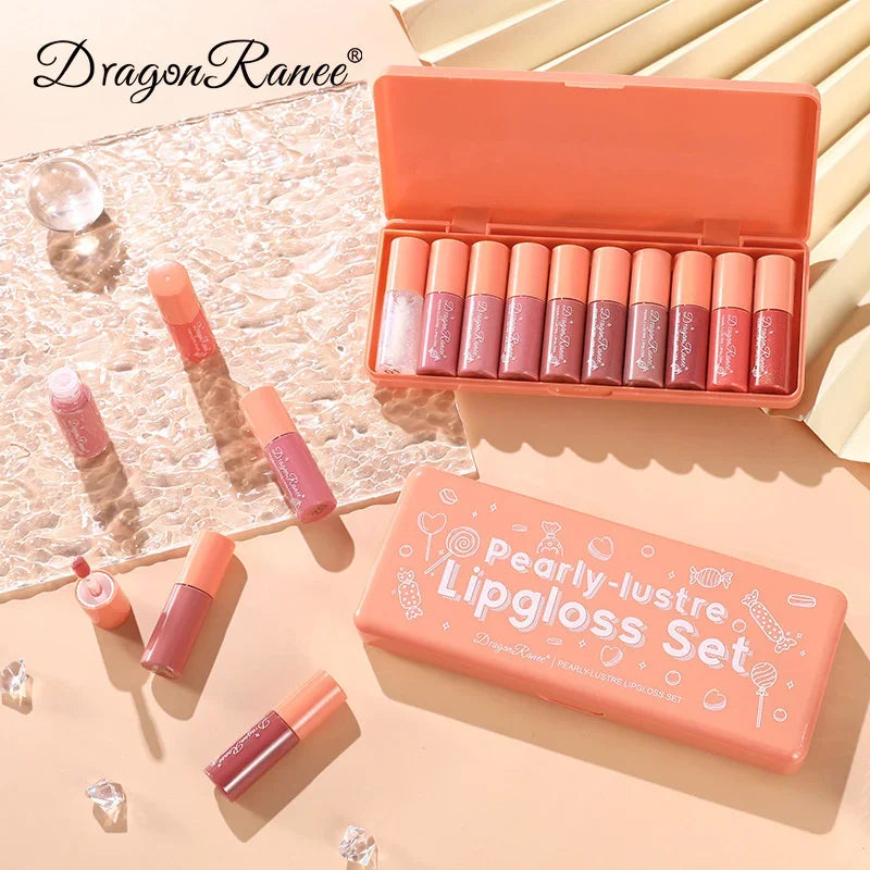 New Mirror Waterlight Lip Gloss Cute Set Waterproof Non-stick Cup Lip Glaze Tint Dyeing Liquid Moisturizing Lipsticks 10 Colors - GSINAS.com