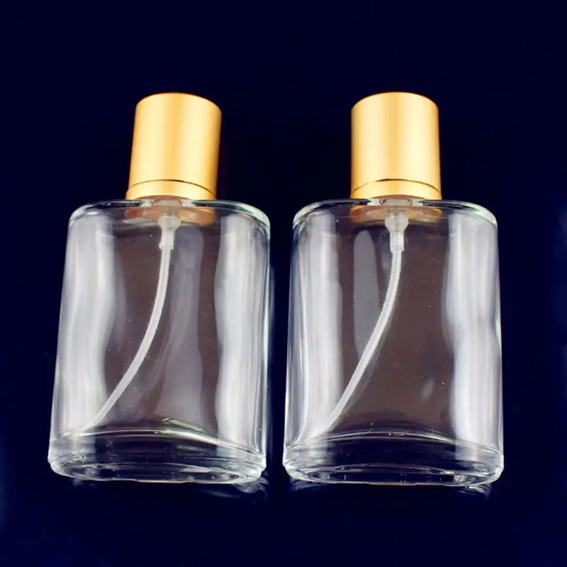 30ml 50ml 100ml Clear Glass Spray Bottle Frosted Square Glass Perfume Bottle Cosmetic Packaging Bottle Vials