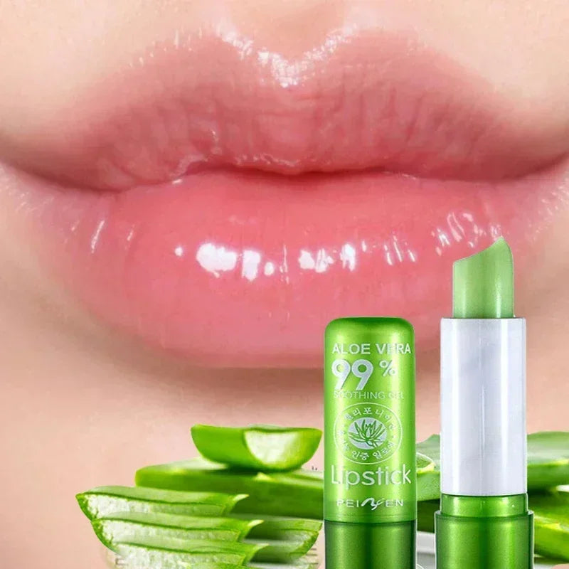 Natural Aloe Vera Moisturizing Lip Balm Color Changing Lipstick Lasting Nourishing Lipsticks Lips Care Korean Makeup Cosmetics