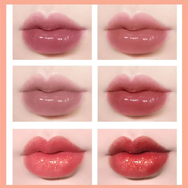 New Mirror Waterlight Lip Gloss Cute Set Waterproof Non-stick Cup Lip Glaze Tint Dyeing Liquid Moisturizing Lipsticks 10 Colors - GSINAS.com