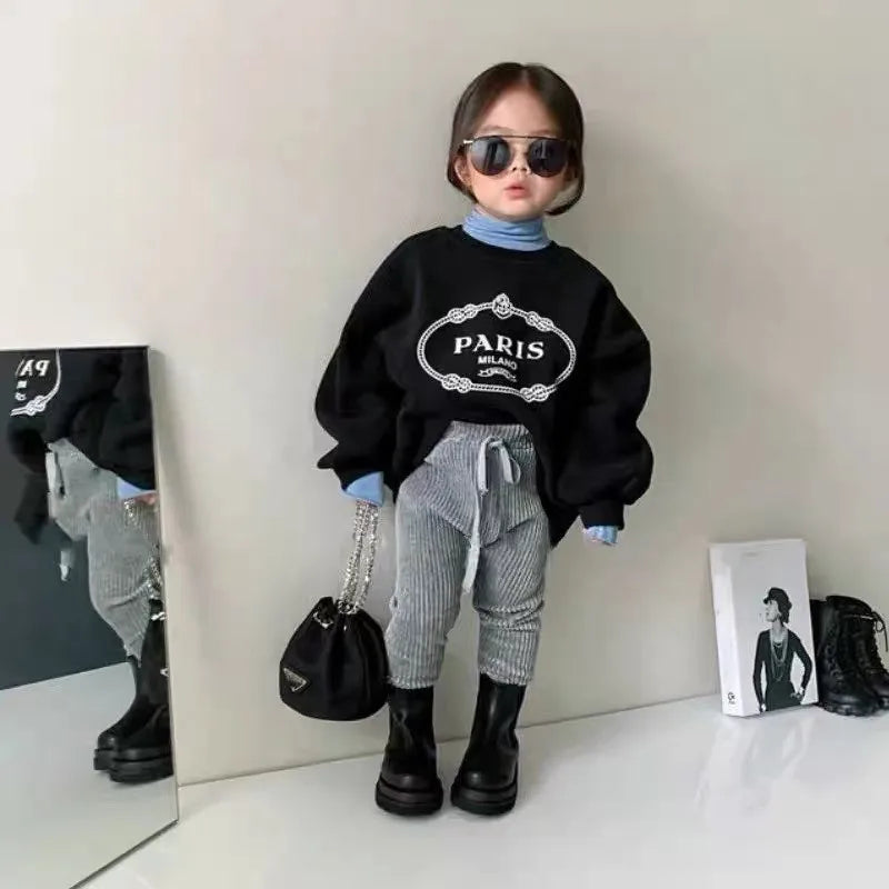 Fashion Baby Girl Boy Sweatshirt Infant Toddler Child Hoodie Fleece Casual Letter Print Top Outfit Baby Clothes 1-10Y - GSINAS.com