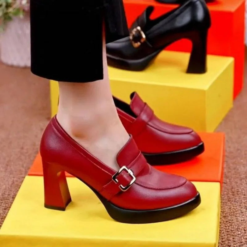 Women's Autumn New PU Leather Sexy Pointed High Heels Women's Casual Comfortable Dress - GSINAS.com