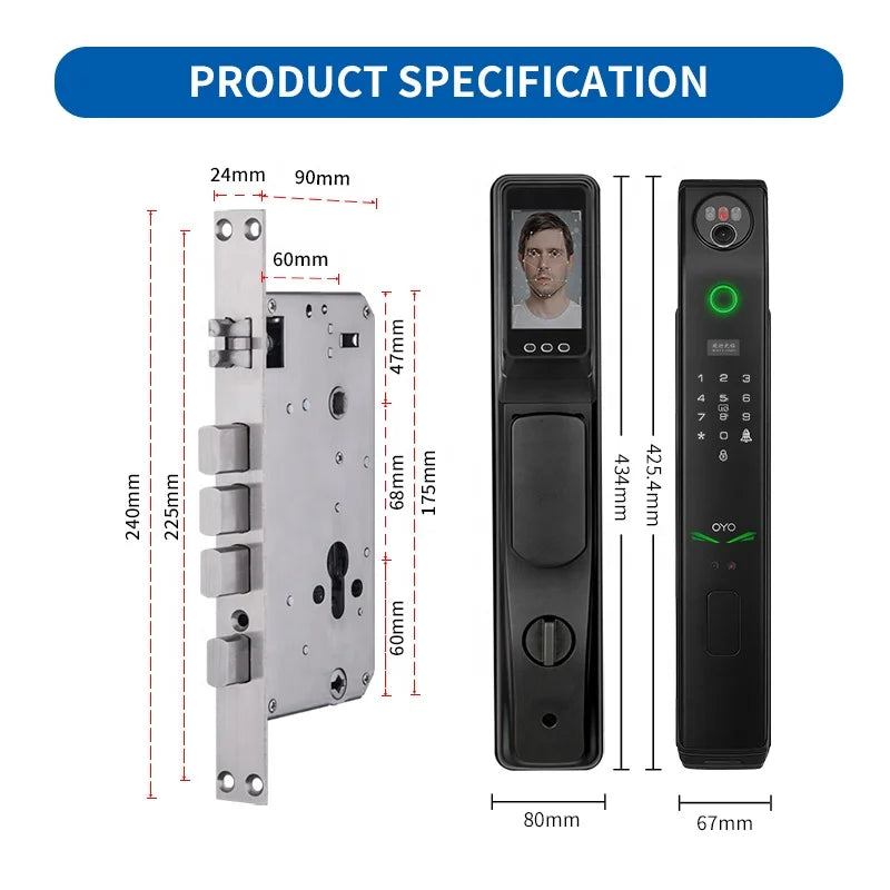 Fingerprint Face Recognition Camera Handle Lock