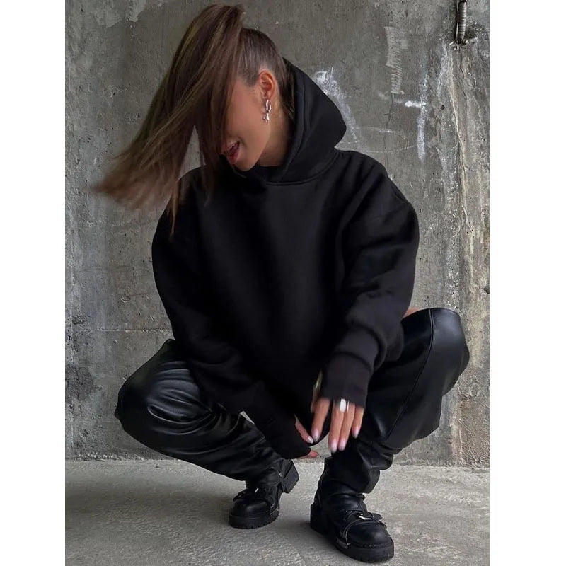 Street hot girl sweatshirt women's autumn and winter fashion loose letter hot diamond tassel hooded jacket women - GSINAS.com