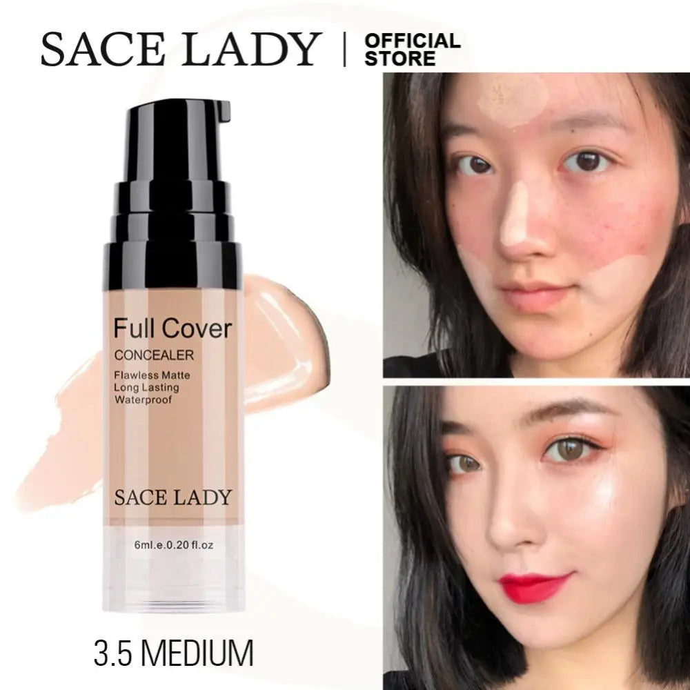 SACE LADY Concealer Smooth Non-Sticking Powder Liquid Concealer Full Cover Makeup Face Corrector Cream Waterproof Cosmetics