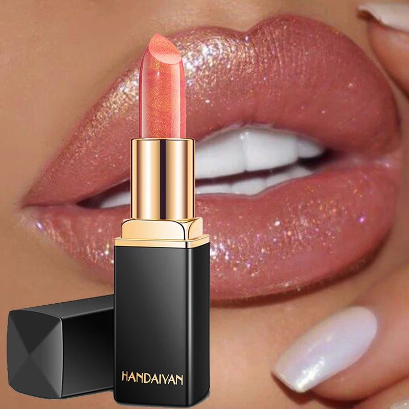 9 Colors Waterproof Nude Pink Glitter Lipstick Makeup Long Lasting Velve Red Mermaid Sexy Shimmer LipSticks Cosmetics Beauty - GSINAS.com