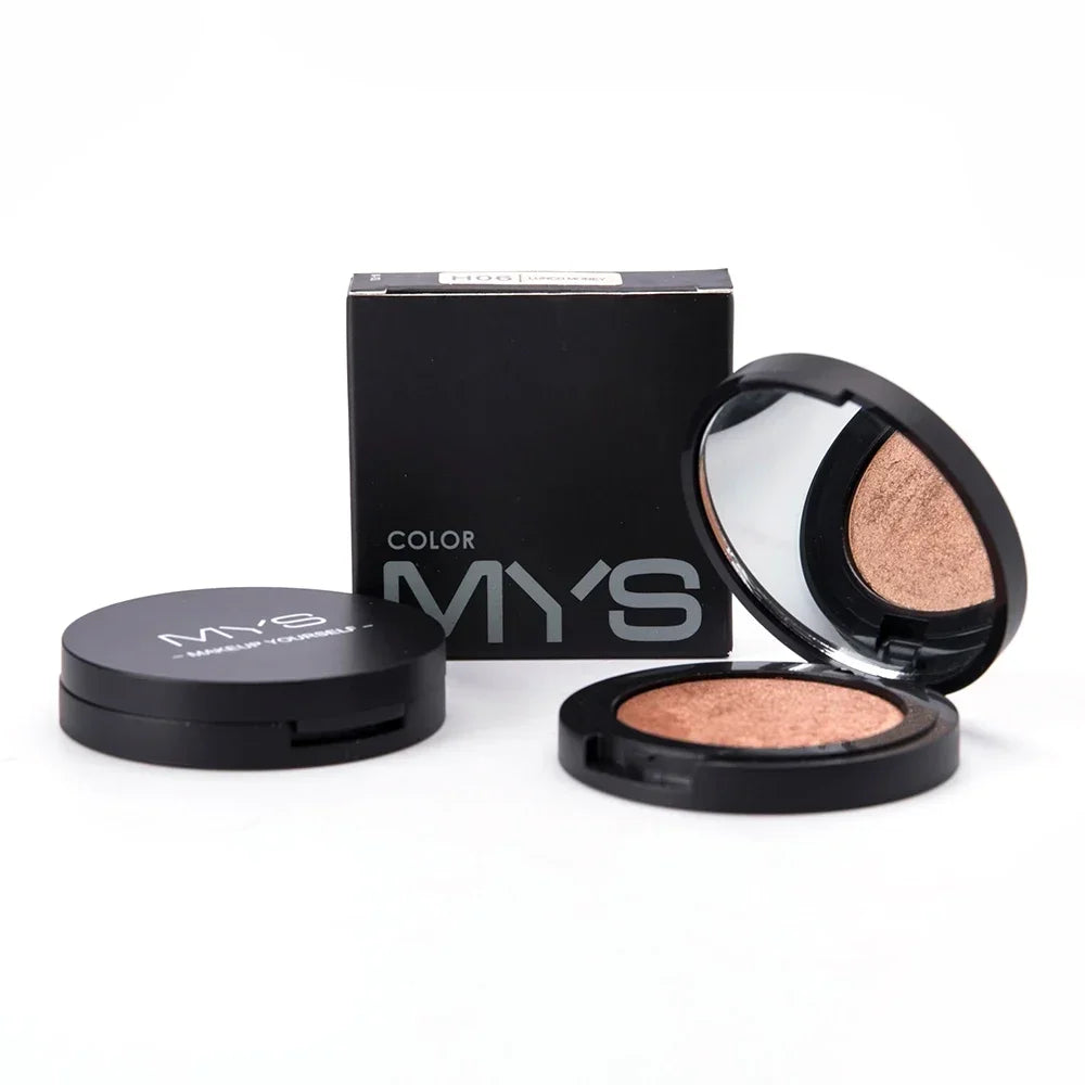 MYS Brand Face Meikkipuuteri 6 väriä Vedenpitävä Mineraalit Shimmer Brightener Contour Bronzer Highlighter Meikkipaletit 