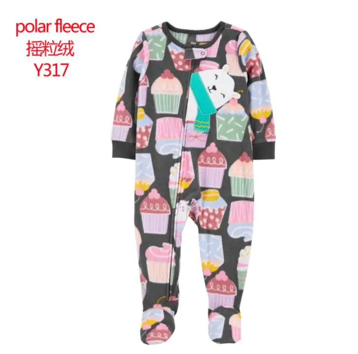 2024 New In Baby Pajamas Zipper Up Clothes Fleece Girls Romper Warm Winter Overalls Boys Outfits Infants Baby Clothes - GSINAS.com