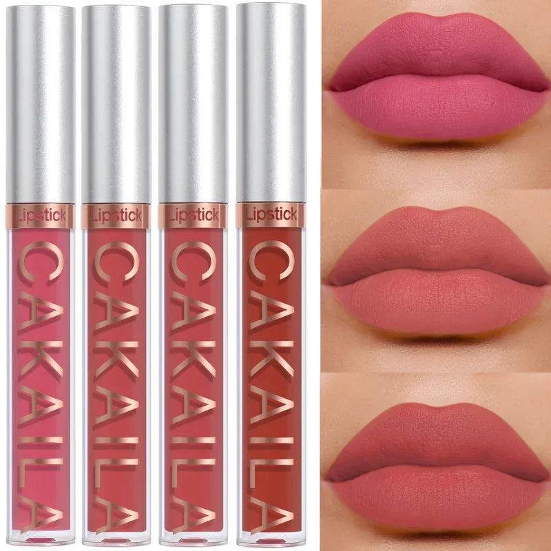 Velvet Matte Lip Gloss 18 Colors Waterproof Lasting Nude Liquid Lipsticks Moisturizing Non-stick Cup Lip Glaze Makeup Cosmetic