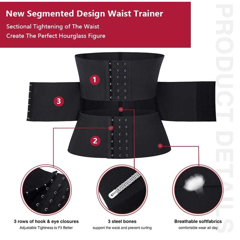 Waist Trainer Wrap Bandage Belt - Flat Tummy Cincher with Body Shaper and Postpartum Support for a Slim Waistline.