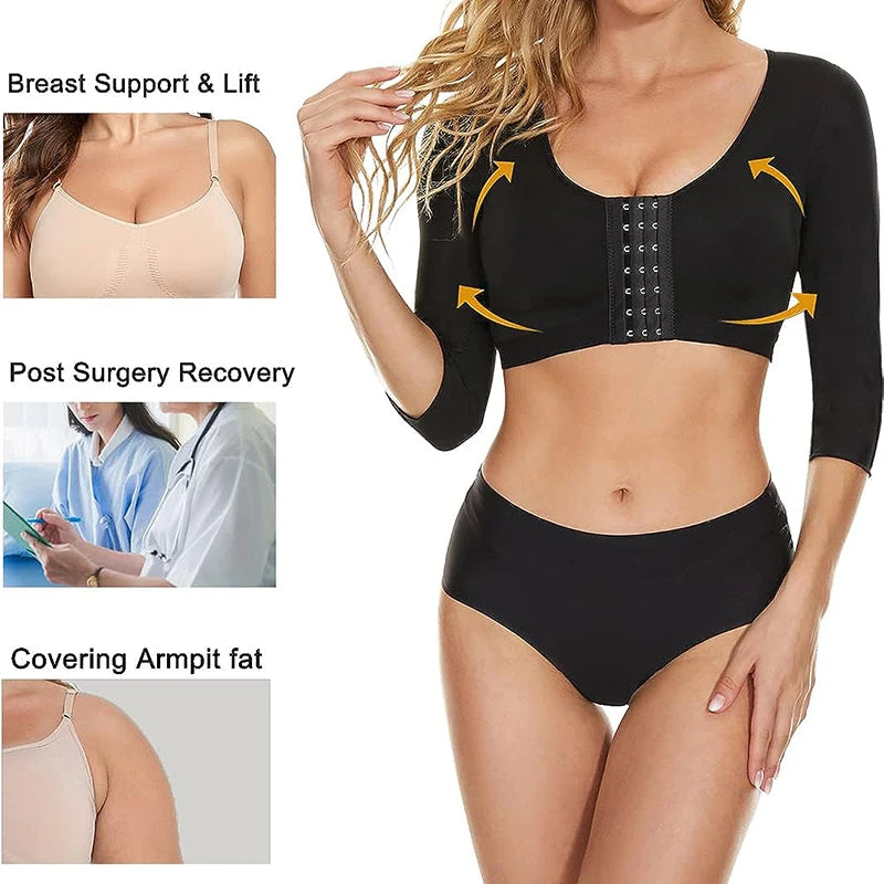 Arm Shaping Compression Tops - Slimming Half Sleeves with Post Surgery and Posture Support. - GSINAS.com