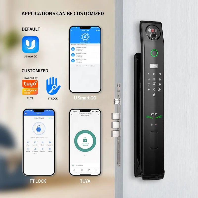 Fingerprint Face Recognition Camera Handle Lock