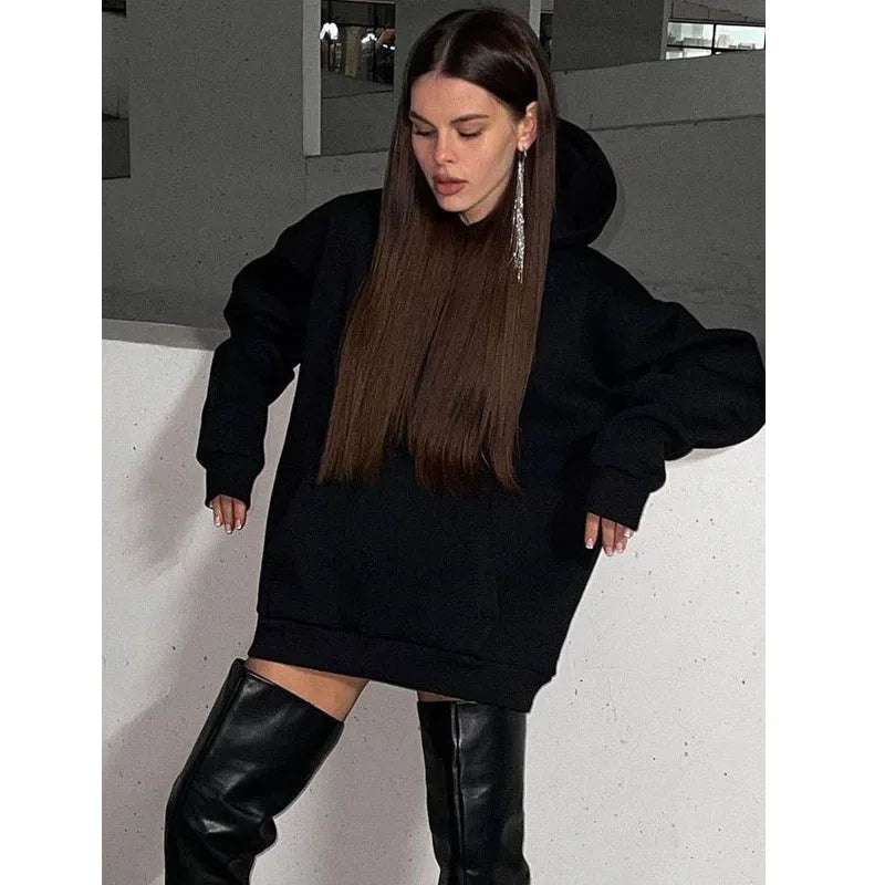 Street hot girl sweatshirt women's autumn and winter fashion loose letter hot diamond tassel hooded jacket women - GSINAS.com