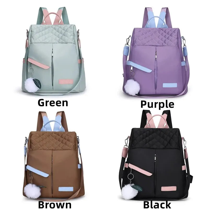 Casual Oxford Cloth Backpack Purse Anti-theft Travel Schoolbag Multifunctional Two-way Shoulder Bag - GSINAS.com