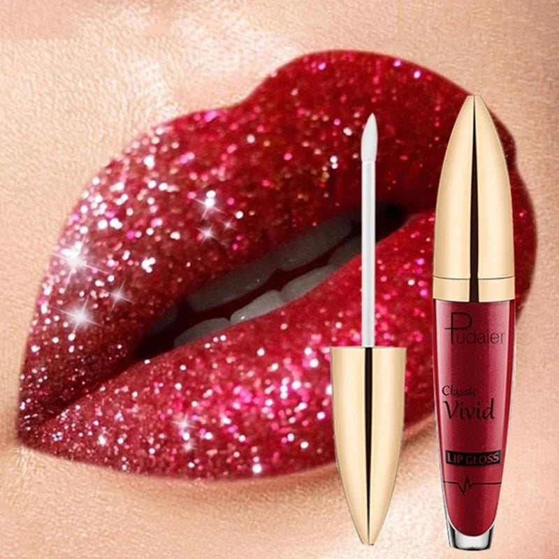 Matte Glitter Liquid Lipsticks Diamond Shiny Lip Gloss Waterproof Long Lasting Pearl Lipgloss Women Lip Tint Makeup Maquillaje - GSINAS.com