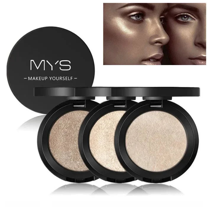 MYS Brand Face Makeup Powder 6 color Waterproof Minerals Shimmer Brightener Contour Bronzer Highlighter Makeup Palettes