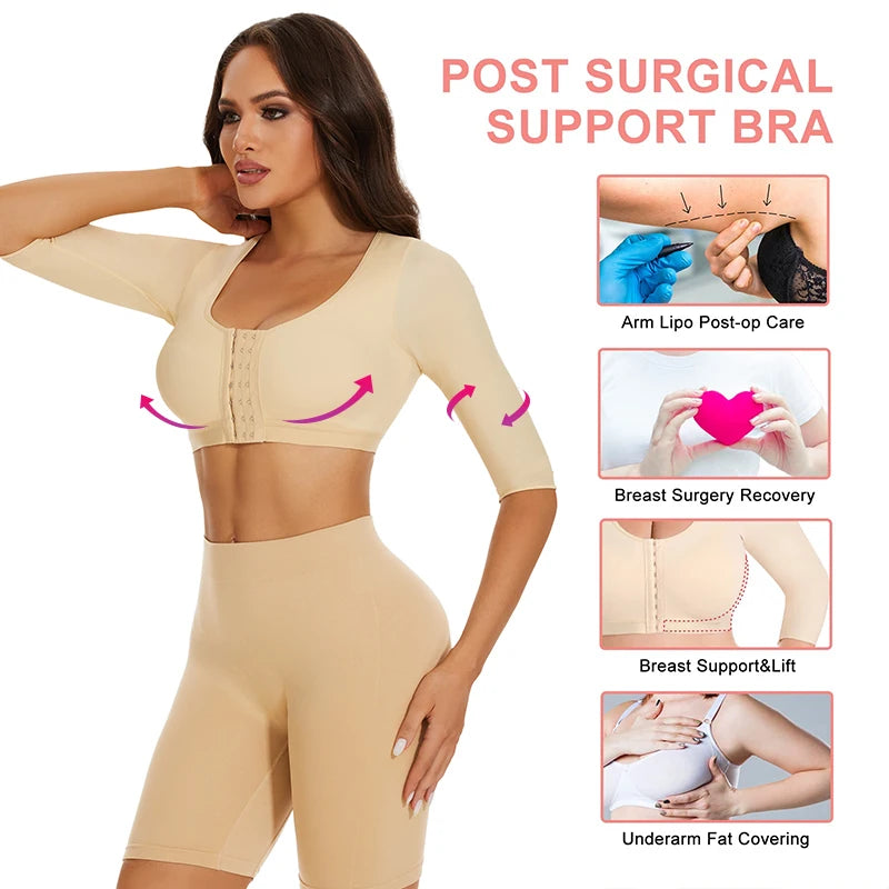 Arm Control Post Surgery Shaper Top - Compression Body Shaping with Front Closure Bra. - GSINAS.com