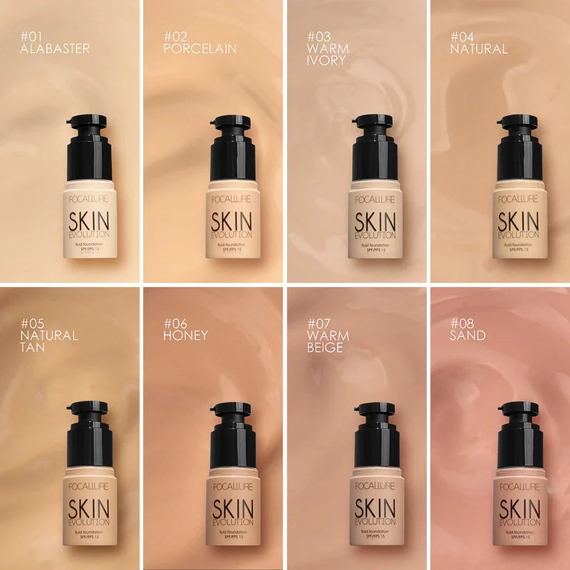 FOCALLURE Waterproof Matte Face Liquid Foundation Full Coverage Concealer Whitening Face Makeup Base Cream Cosmetics for Women - GSINAS.com